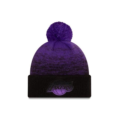 Los Angeles Lakers Gorra | New Era NBA Back Half Cuff Knit Beanie Mexico - Morados